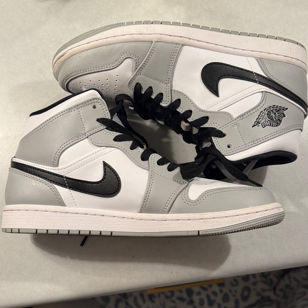 Nike Gray and White High-Top Sneakers